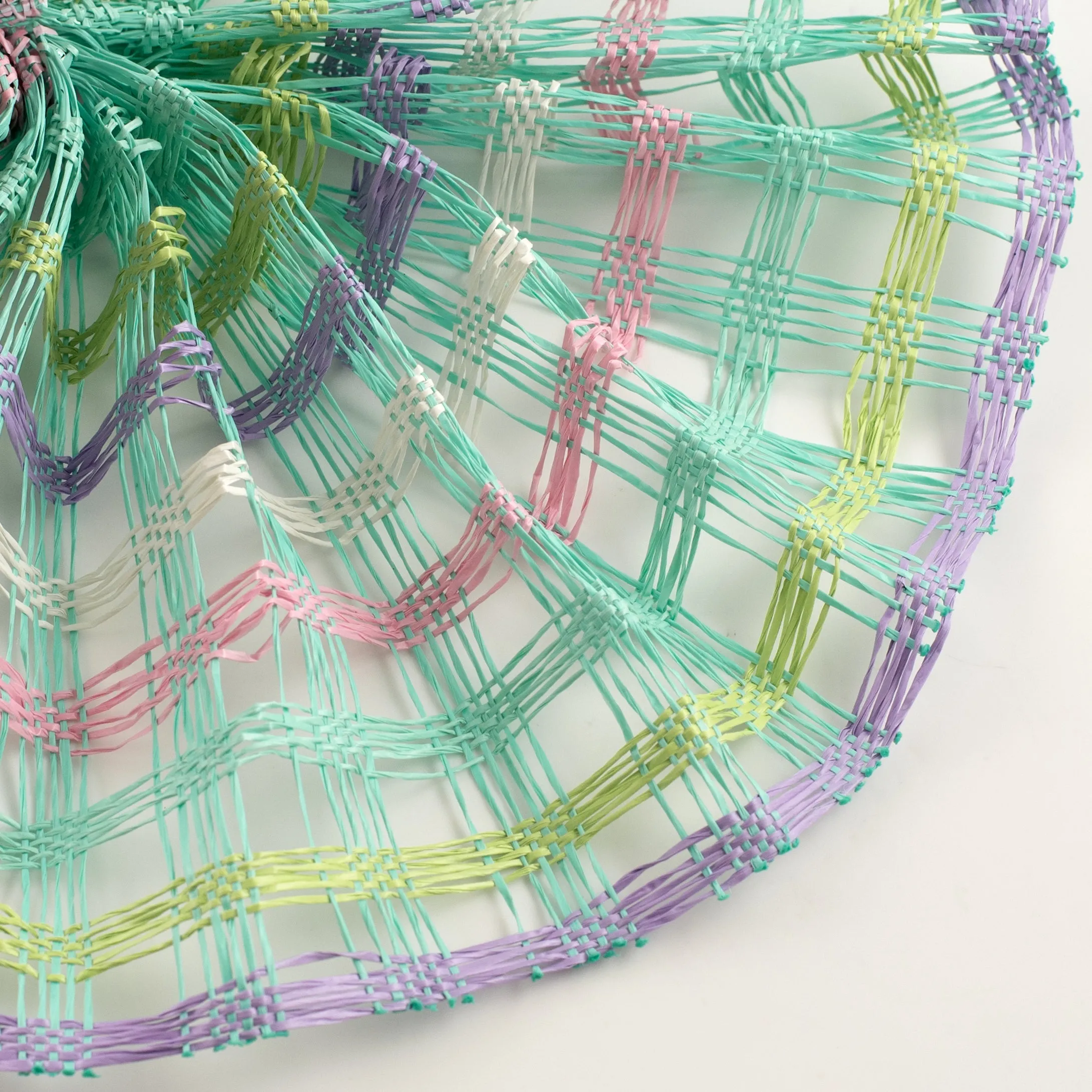 10" Poly Burlap Check Mesh: Mint, White, Pink, Fresh Green, Lavender