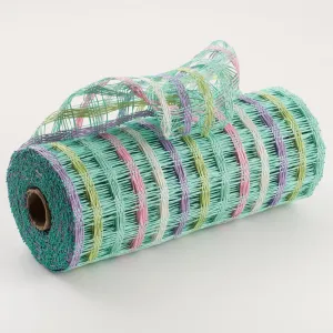 10" Poly Burlap Check Mesh: Mint, White, Pink, Fresh Green, Lavender