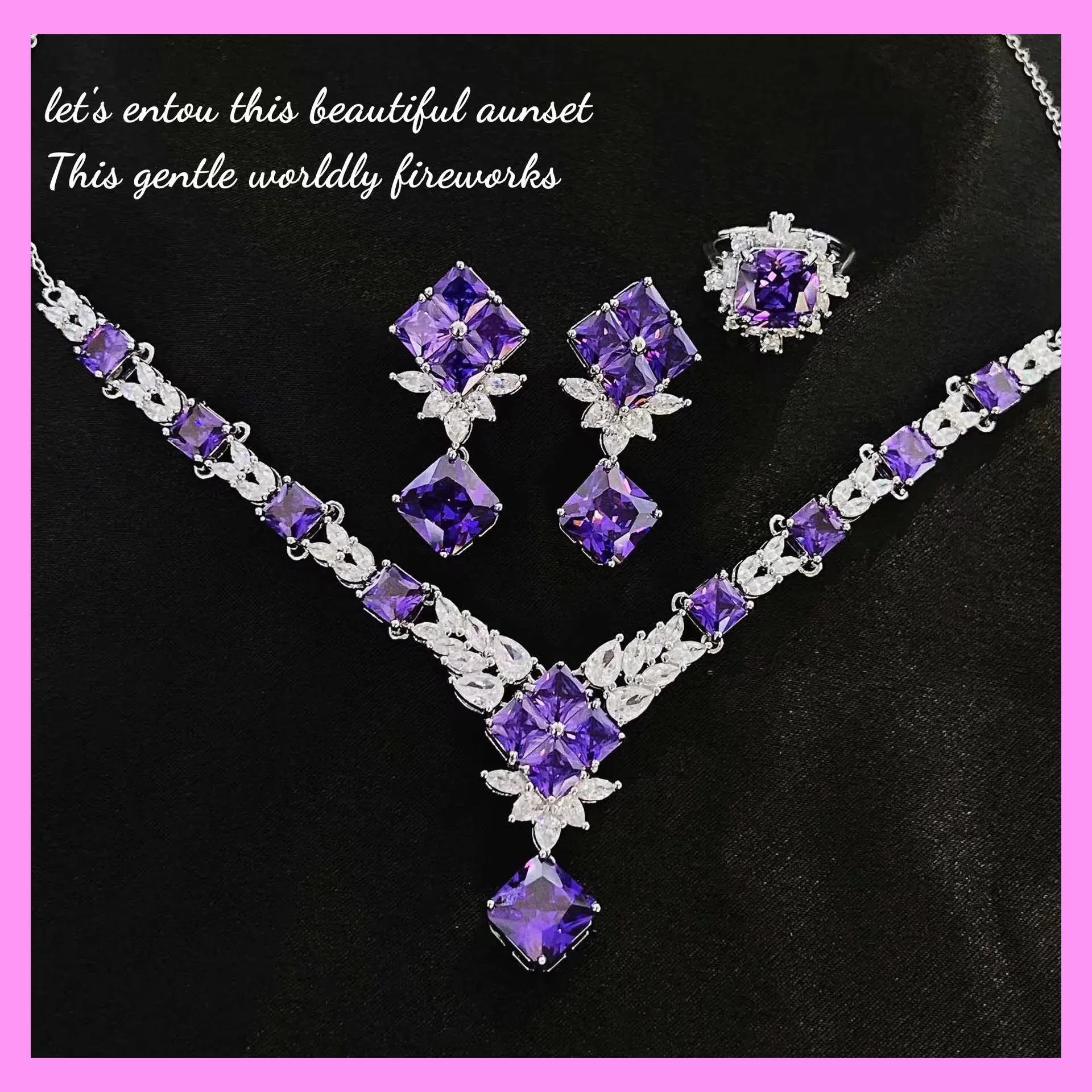 【4-01#】Purple Set for  Female wedding party gift Birthday Wedding anniversary
