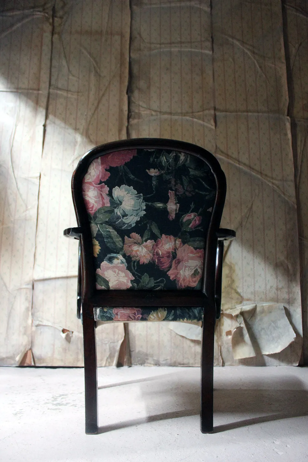 A George III Chinese Chippendale Mahogany & Upholstered Open Armchair c.1780