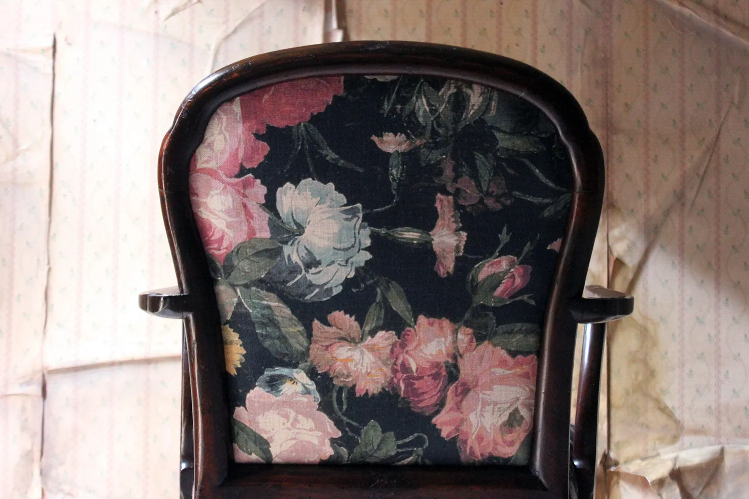 A George III Chinese Chippendale Mahogany & Upholstered Open Armchair c.1780