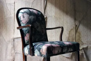 A George III Chinese Chippendale Mahogany & Upholstered Open Armchair c.1780