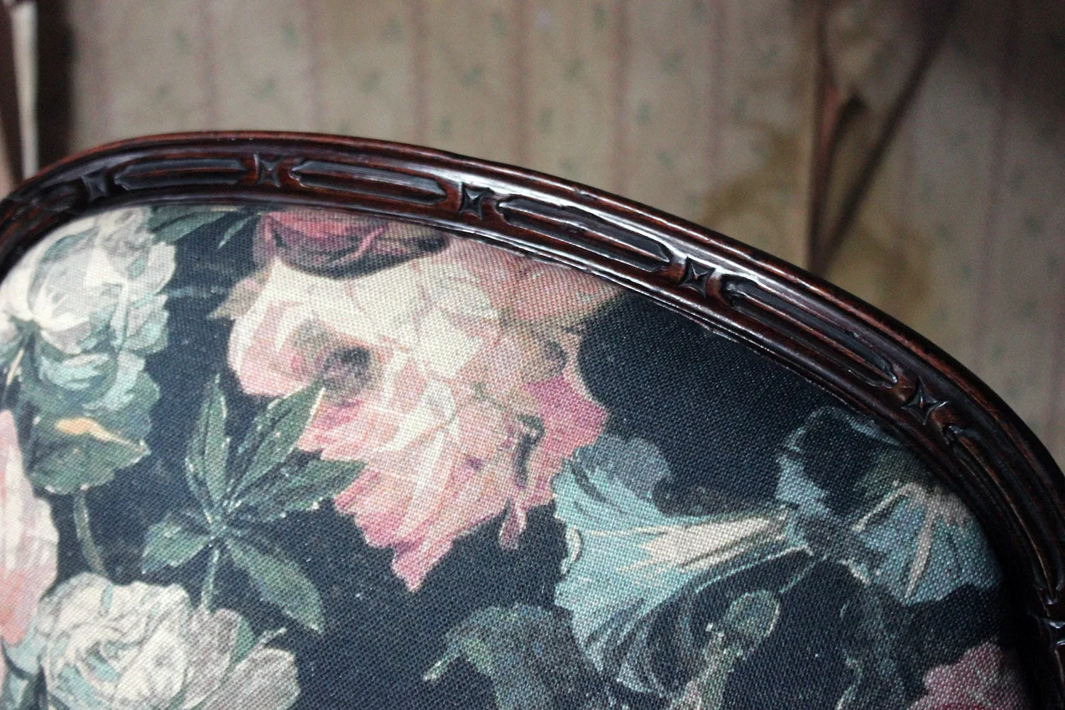 A George III Chinese Chippendale Mahogany & Upholstered Open Armchair c.1780