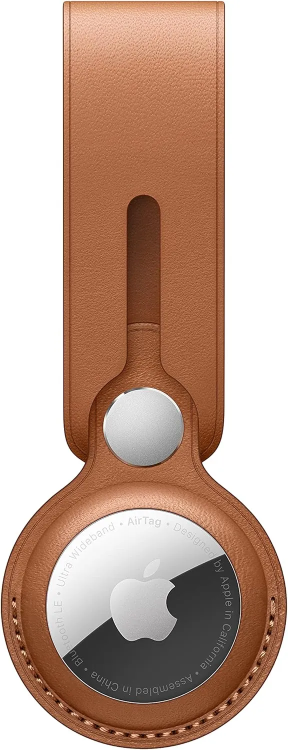 AirTag Leather Loop - Saddle Brown
