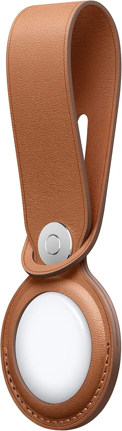 AirTag Leather Loop - Saddle Brown