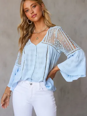 Alluring Crochet-Detailed Blouse