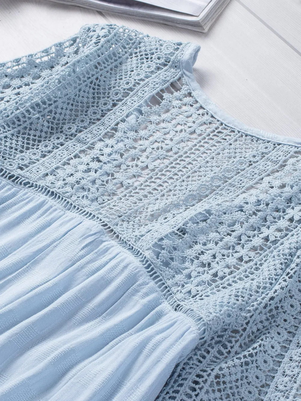 Alluring Crochet-Detailed Blouse