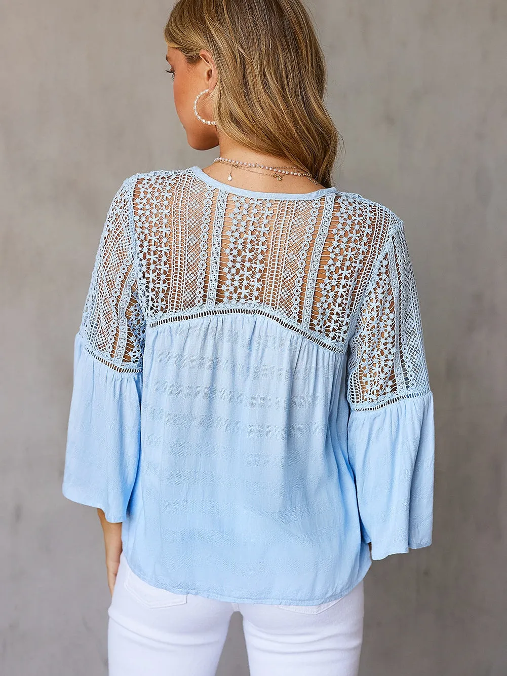 Alluring Crochet-Detailed Blouse