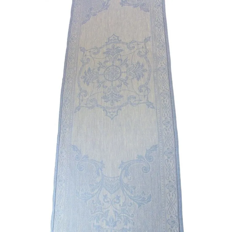 Astra 20" x 68" Table Runner - Ivory and Light Blue