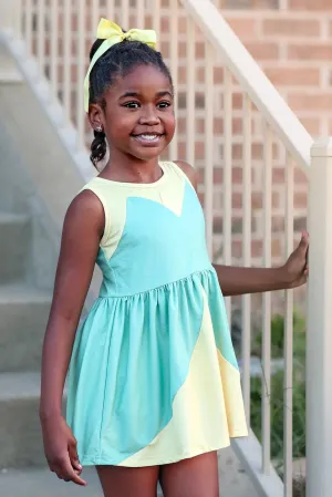 Bayou Princess Mint Green and Pale Yellow Loungewear Dress