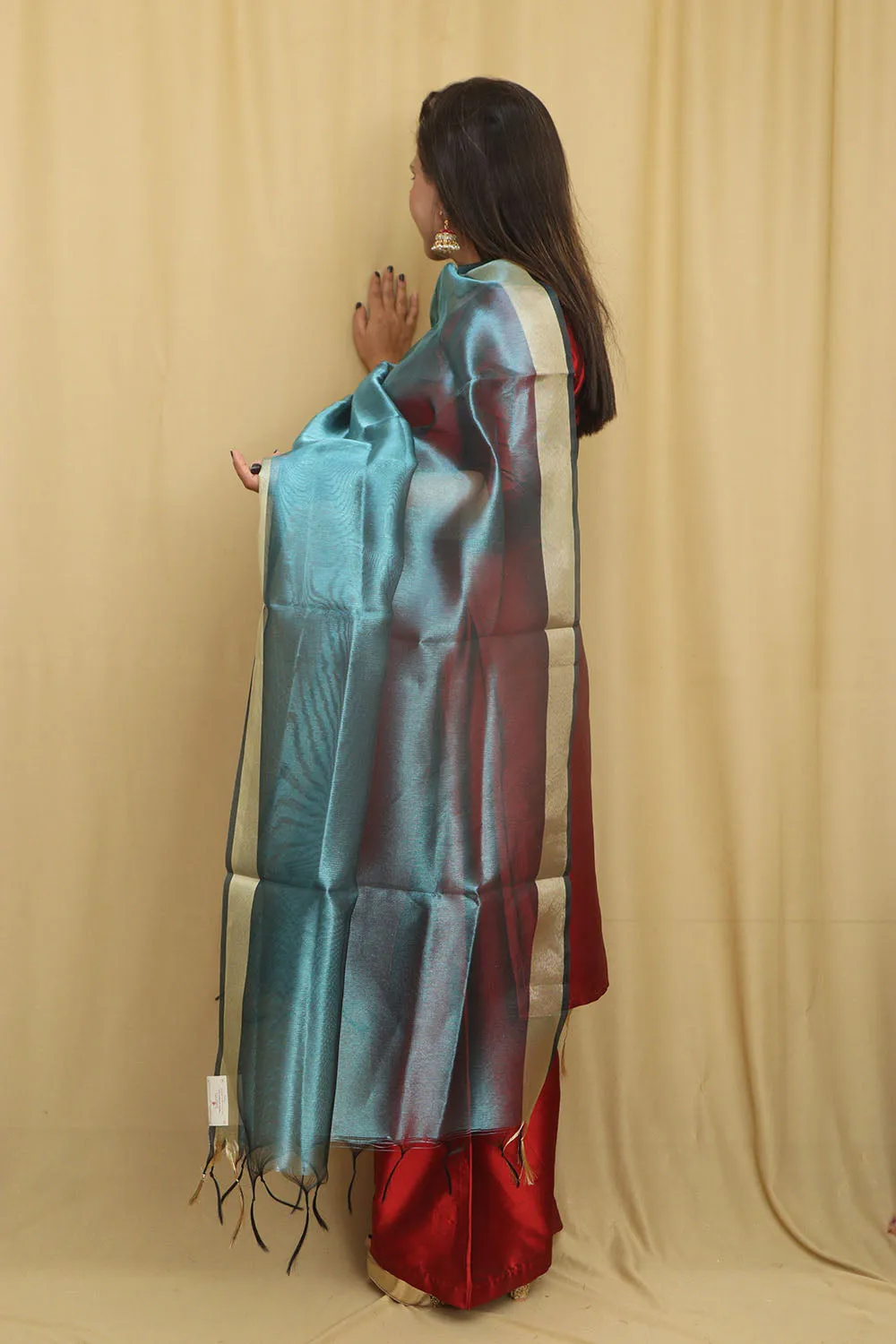 Blue Banarasi Tissue Dupatta - Elegant and Versatile