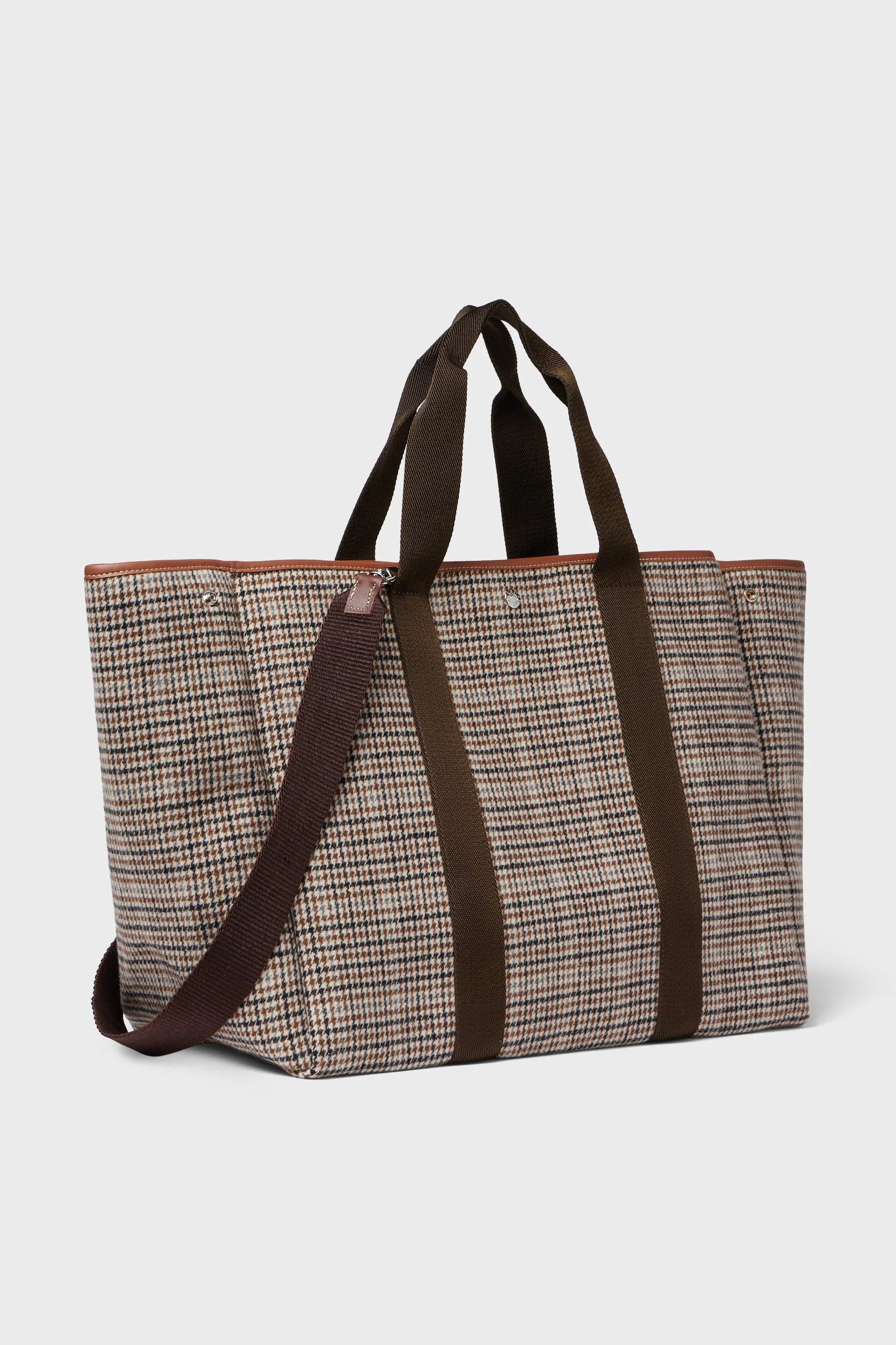 Camel Plaid Traversee XL Tote