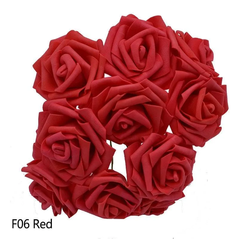 Chic 25-Piece Gray Foam Rose Arrangement - Lifelike and Effortless Decor