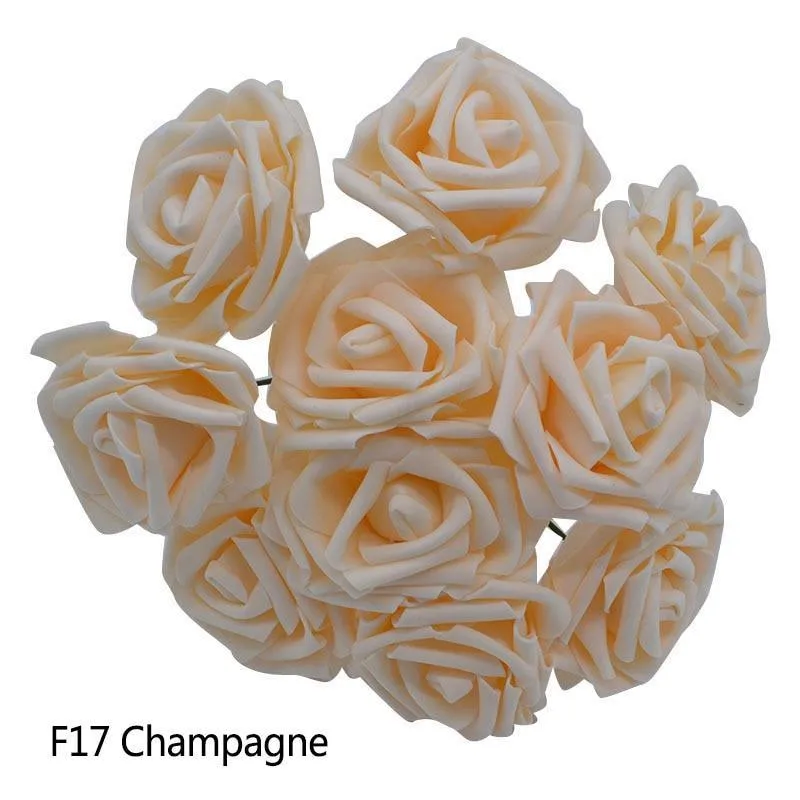 Chic 25-Piece Gray Foam Rose Arrangement - Lifelike and Effortless Decor