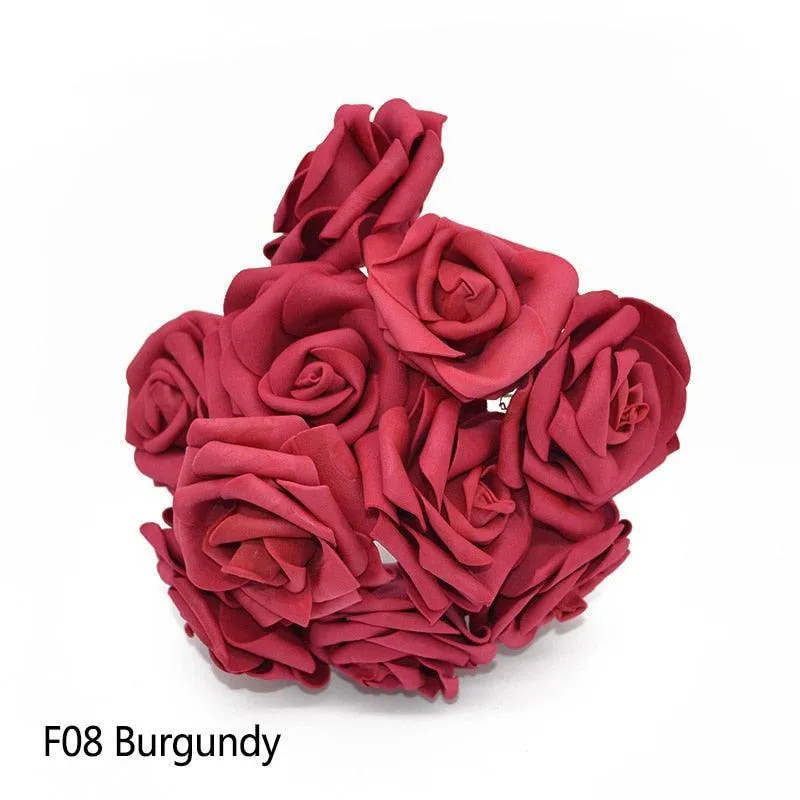 Chic 25-Piece Gray Foam Rose Arrangement - Lifelike and Effortless Decor