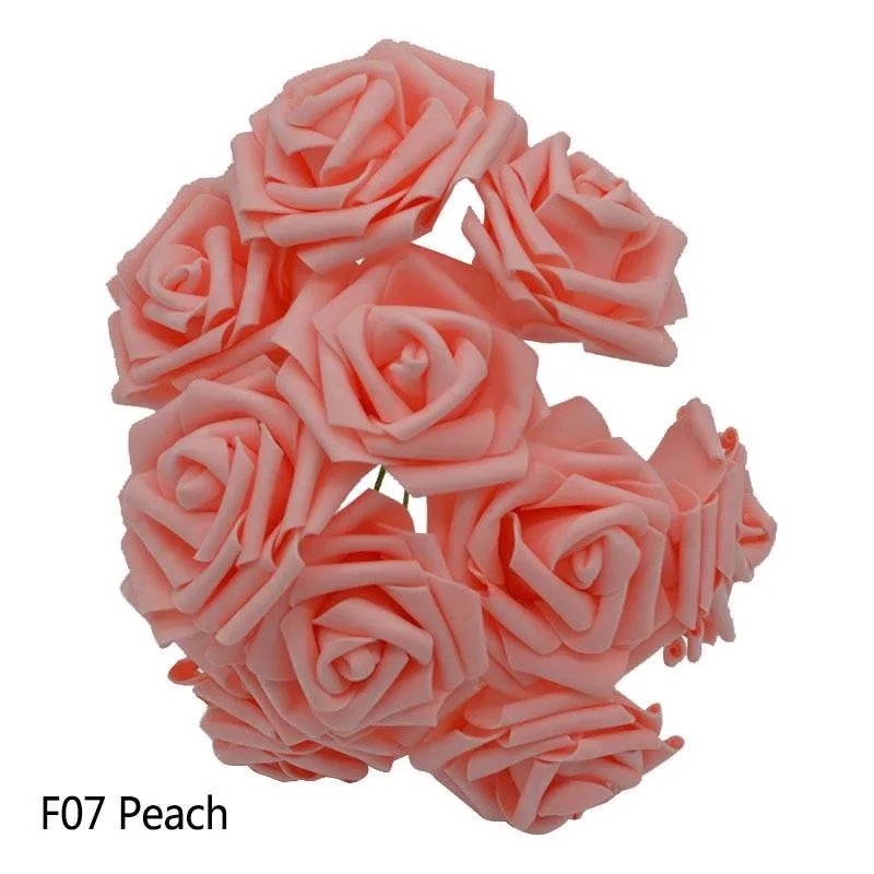 Chic 25-Piece Gray Foam Rose Arrangement - Lifelike and Effortless Decor