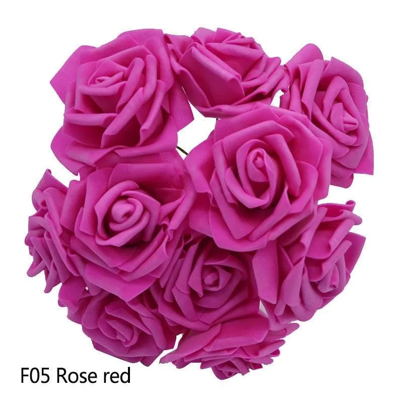 Chic 25-Piece Gray Foam Rose Arrangement - Lifelike and Effortless Decor
