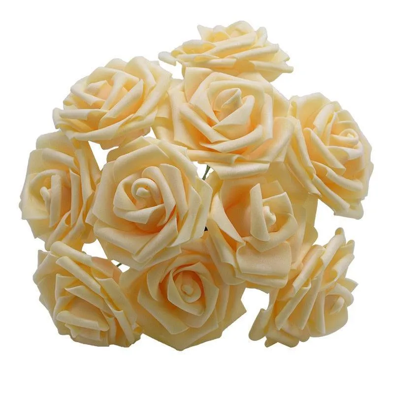 Chic 25-Piece Gray Foam Rose Arrangement - Lifelike and Effortless Decor