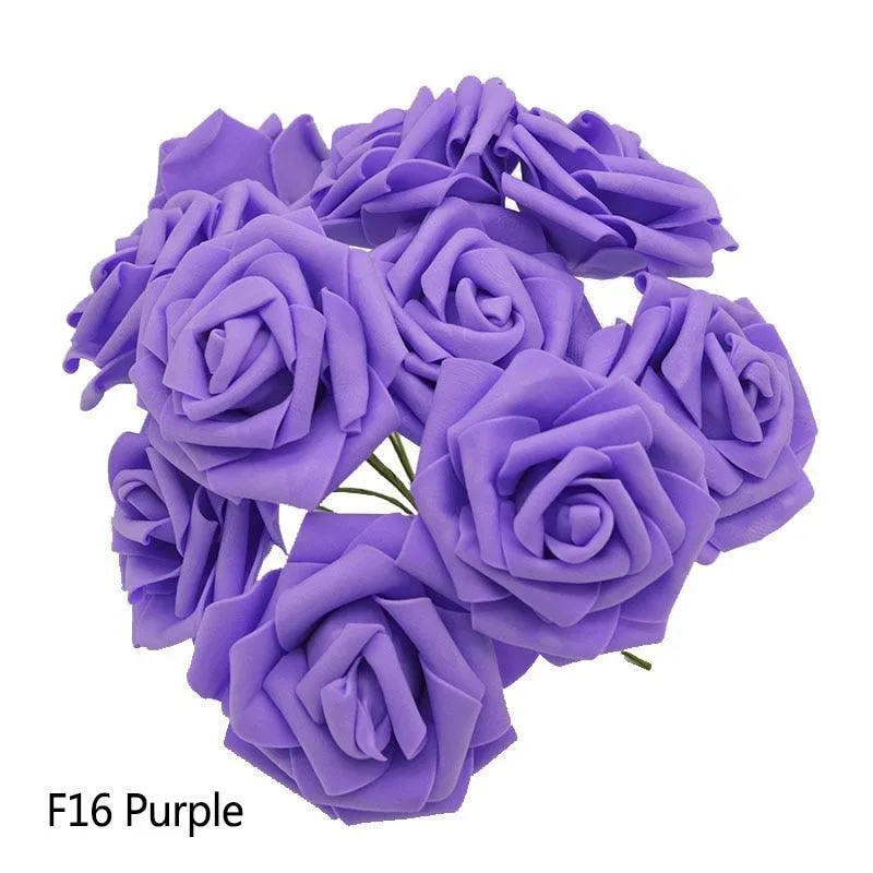 Chic 25-Piece Gray Foam Rose Arrangement - Lifelike and Effortless Decor