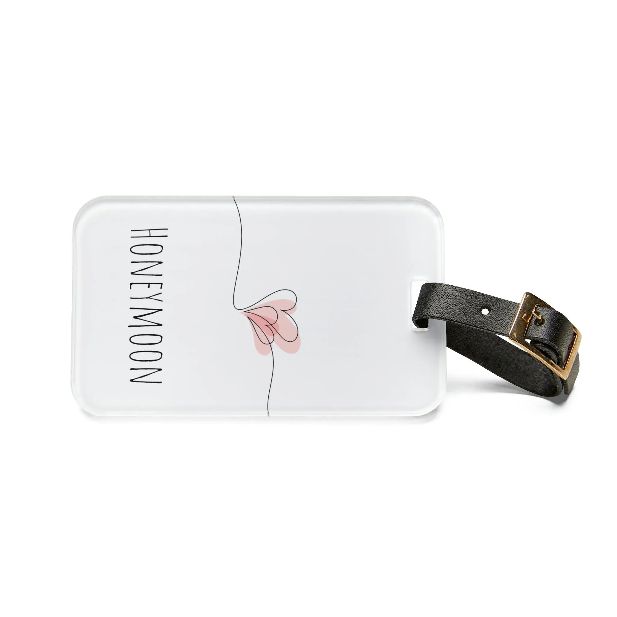 Chic Winter Travel Acrylic Luggage Tag with Leather Attachment for Fashionable Adventurers