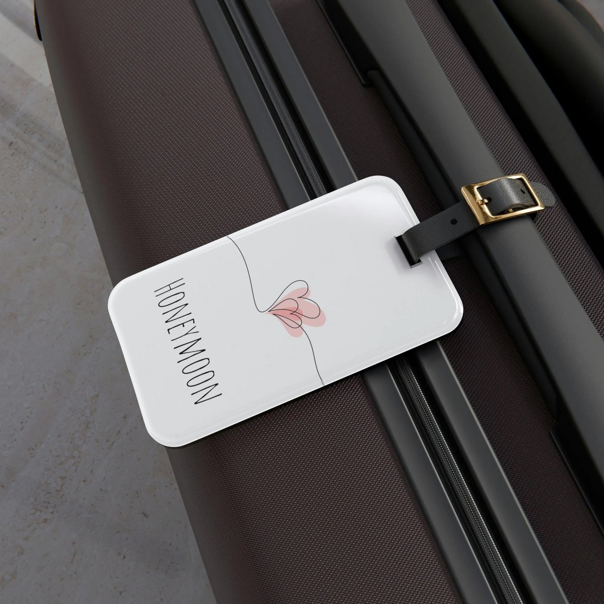 Chic Winter Travel Acrylic Luggage Tag with Leather Attachment for Fashionable Adventurers