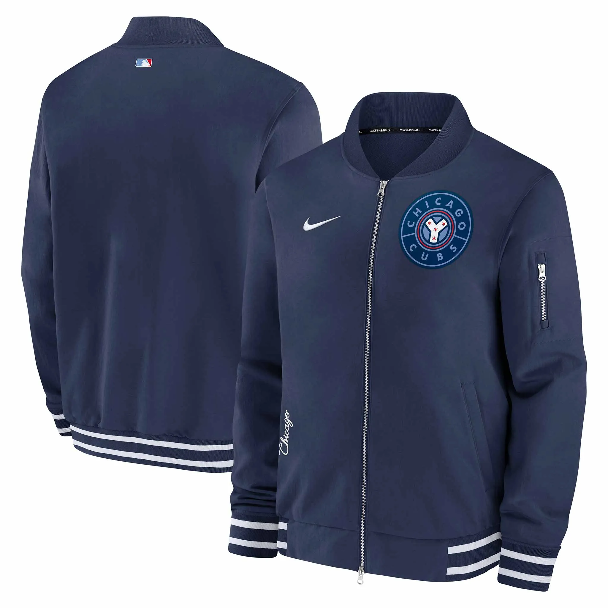 Chicago Cubs 2024 Nike Authentic Collection City Connect Bomber Jacket