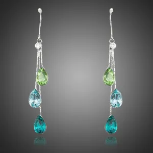 Color Raindrops Crystal Drop Earrings
