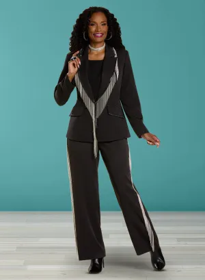 Donna Vinci 12125 - Black - 3 pc Pant Suit