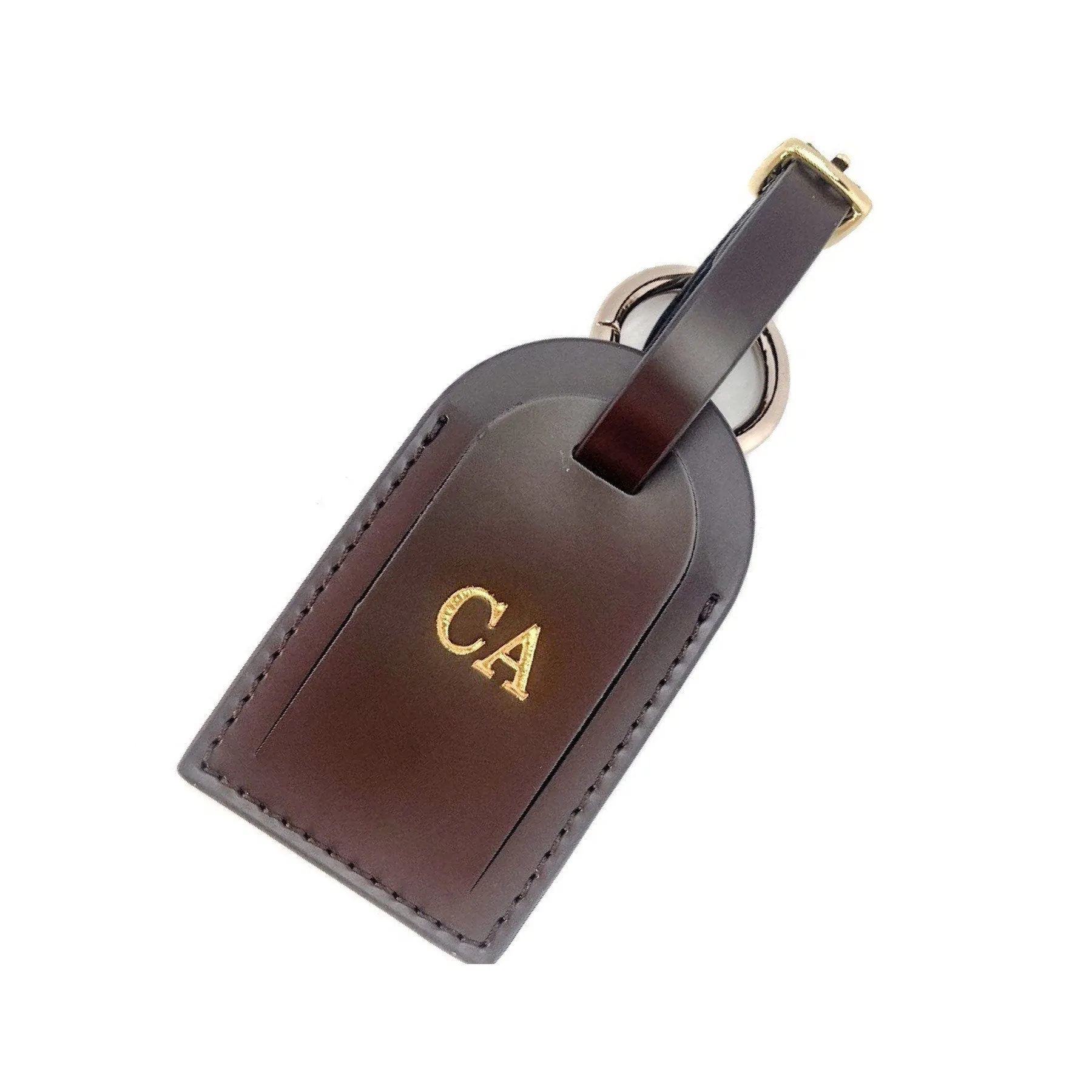 Leather Luggage Tag, Personalized with Custom Initials, Veg leather, Vachetta Handmade, Accessories, Gift for her, handmade keychain,
