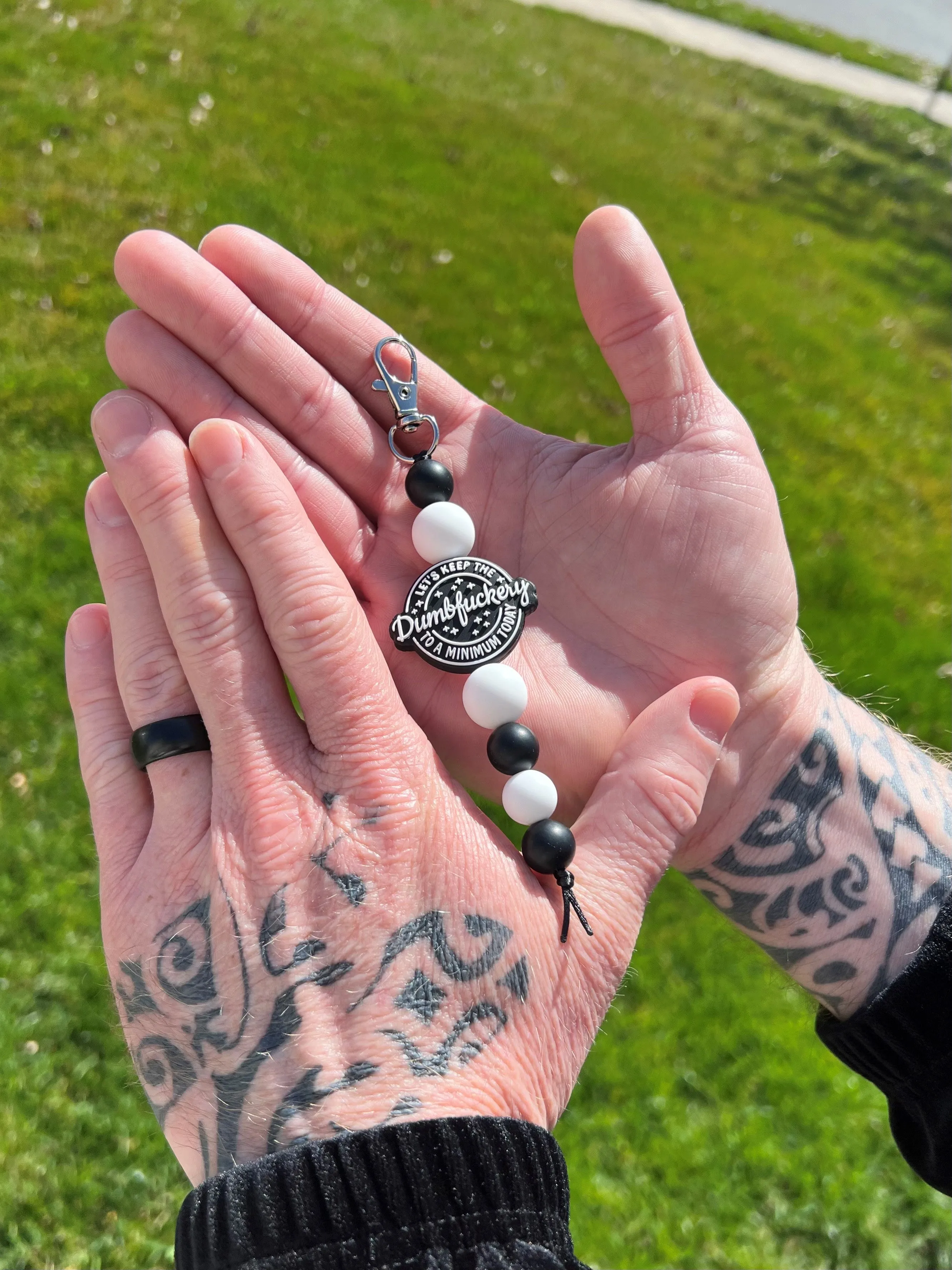 Let's Keep the Dumbfuckery to a Minimum Today Silicone Bead Keychain