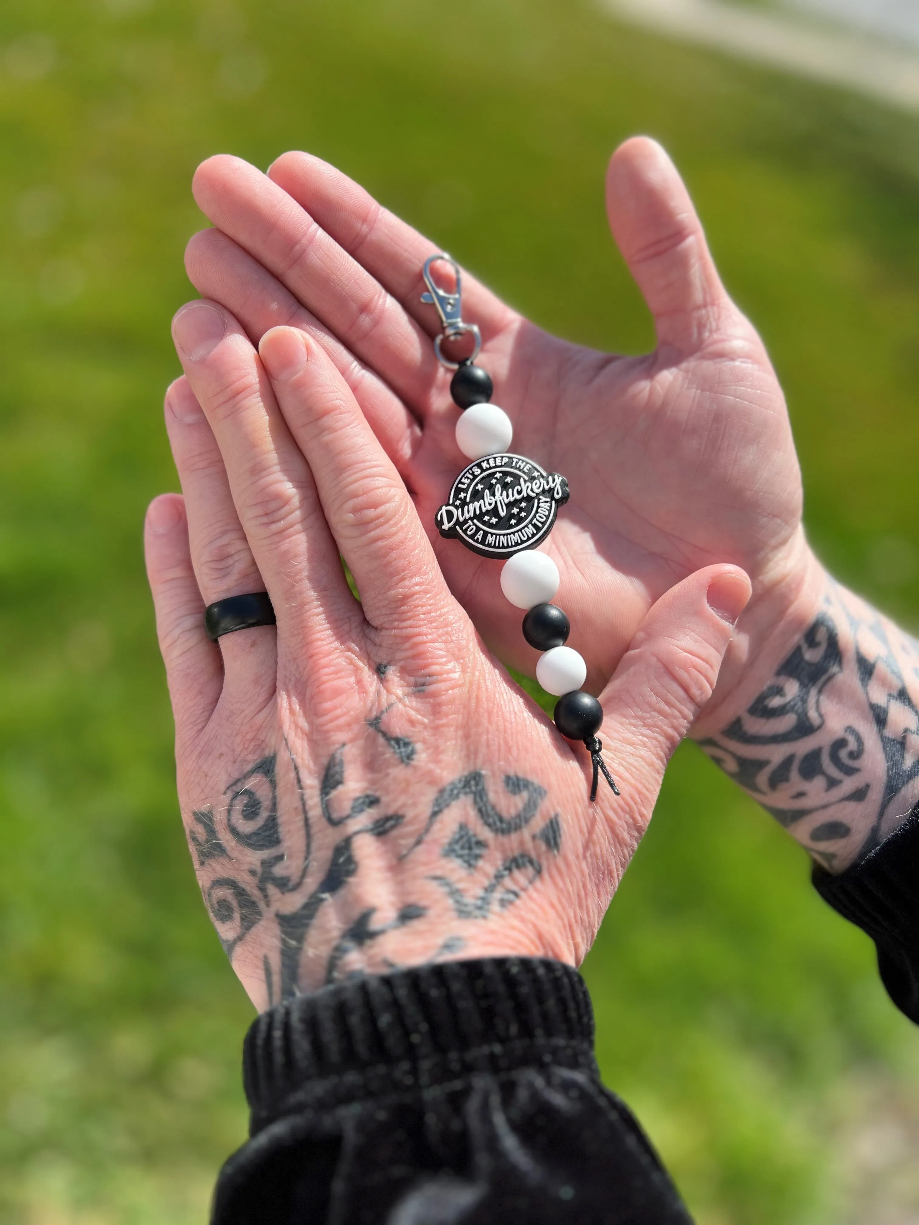 Let's Keep the Dumbfuckery to a Minimum Today Silicone Bead Keychain