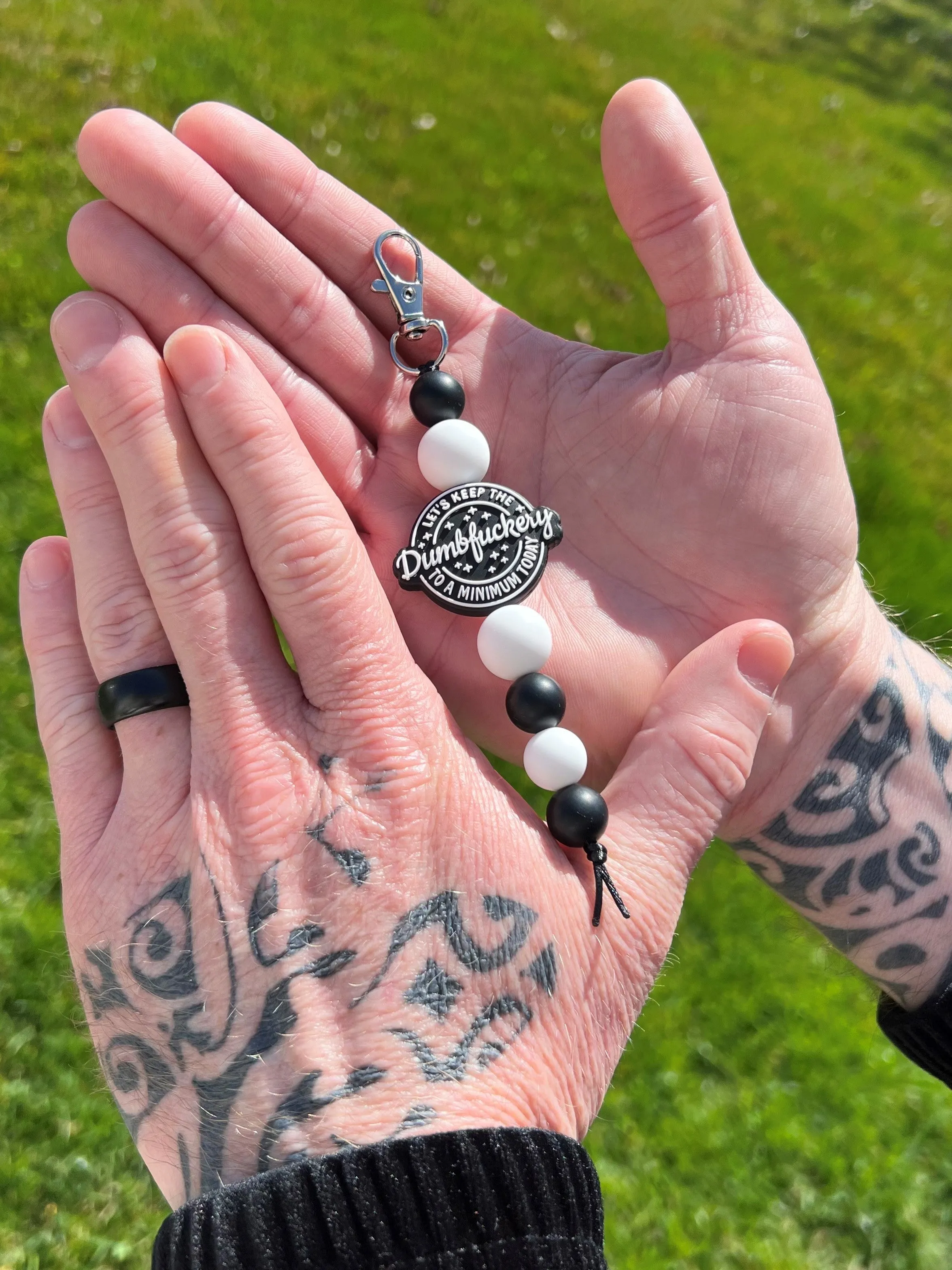 Let's Keep the Dumbfuckery to a Minimum Today Silicone Bead Keychain