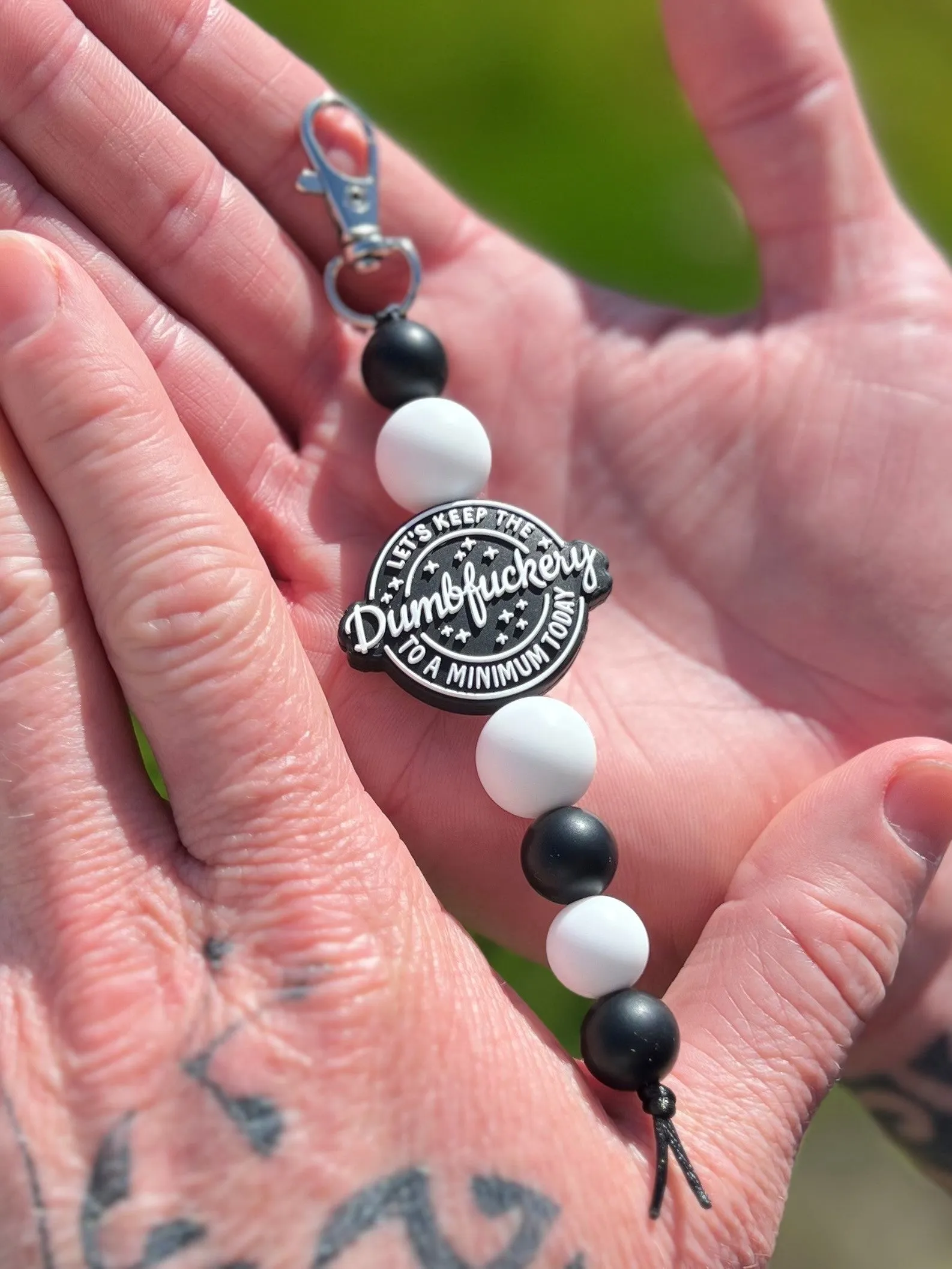 Let's Keep the Dumbfuckery to a Minimum Today Silicone Bead Keychain