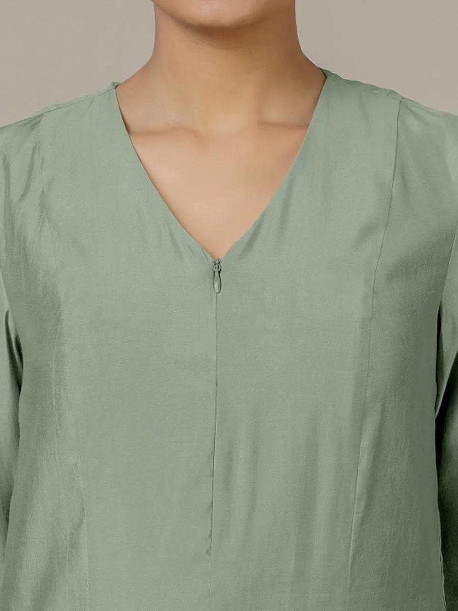 Mahek x Rozaana | A Line Kurta in Mint Green with Thread Work | Coords or Only Kurta