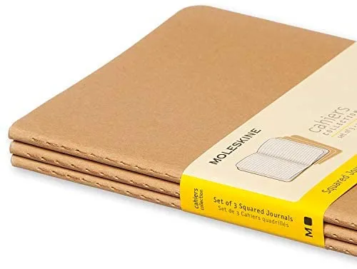 Moleskine Cashier Squared Large Size Set of 3 kraft Brown