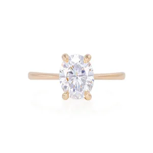 Moonlight 1.4ct Lab-Grown Oval Diamond Engagement Ring - Classic Setting 14k Gold Polished Band