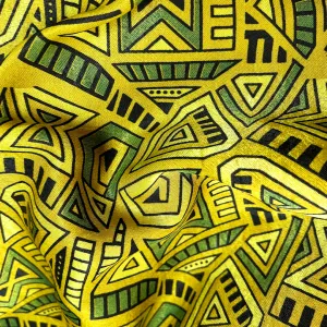Multicolor Abstract Printed Ajrakh Mashru Silk Fabric