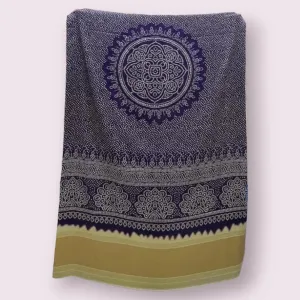 Navy blue Bandhani Digital Print on Modal Gaji Silk Dupatta With Golden Border