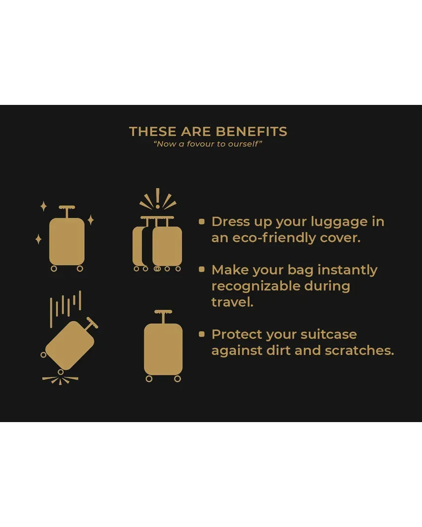 ONLY LUGGAGE COVER | Durable Black Polyester Printed Luggage Bag Cover