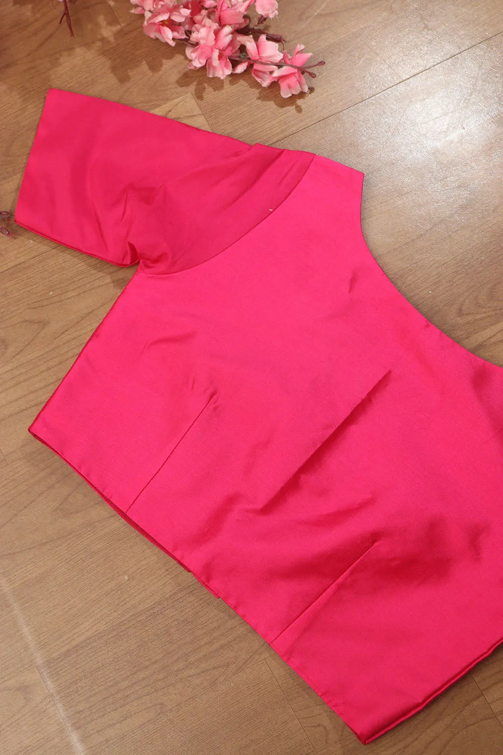 Pink Plain Silk Non Padded Blouse - Stylish and Soft