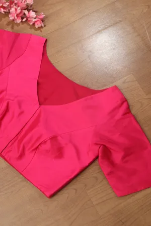 Pink Plain Silk Non Padded Blouse - Stylish and Soft