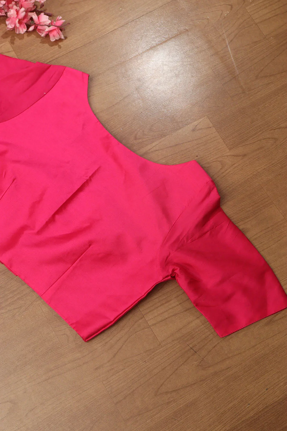 Pink Plain Silk Non Padded Blouse - Stylish and Soft