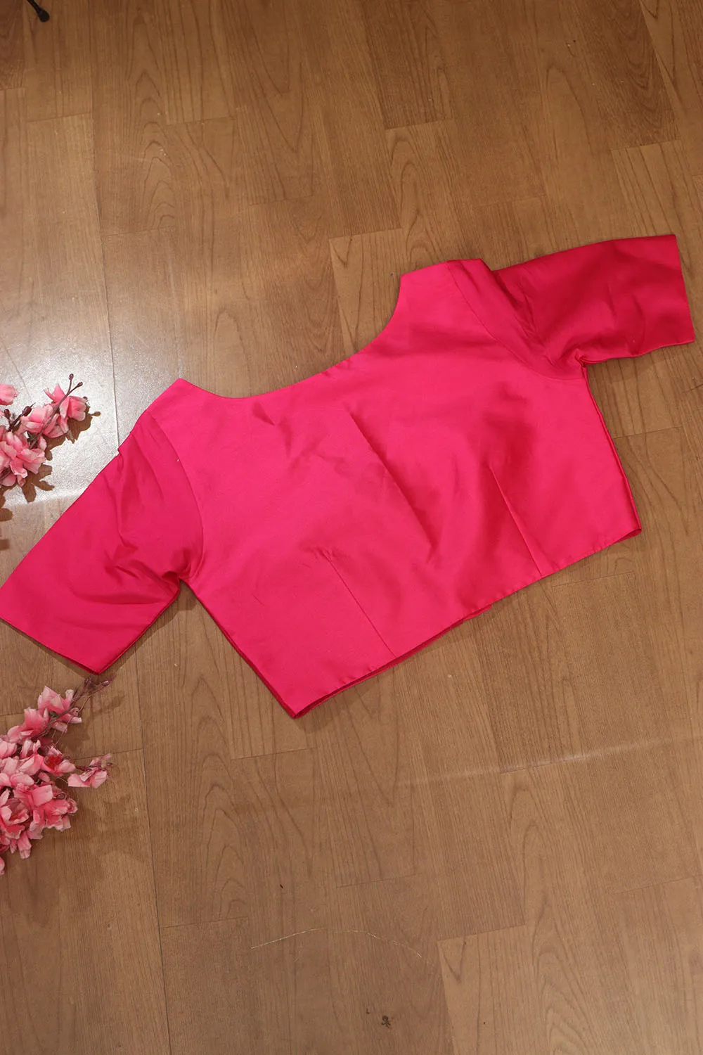 Pink Plain Silk Non Padded Blouse - Stylish and Soft