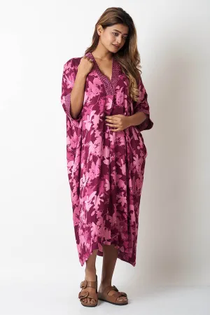 Purple Floral Printed Kaftan