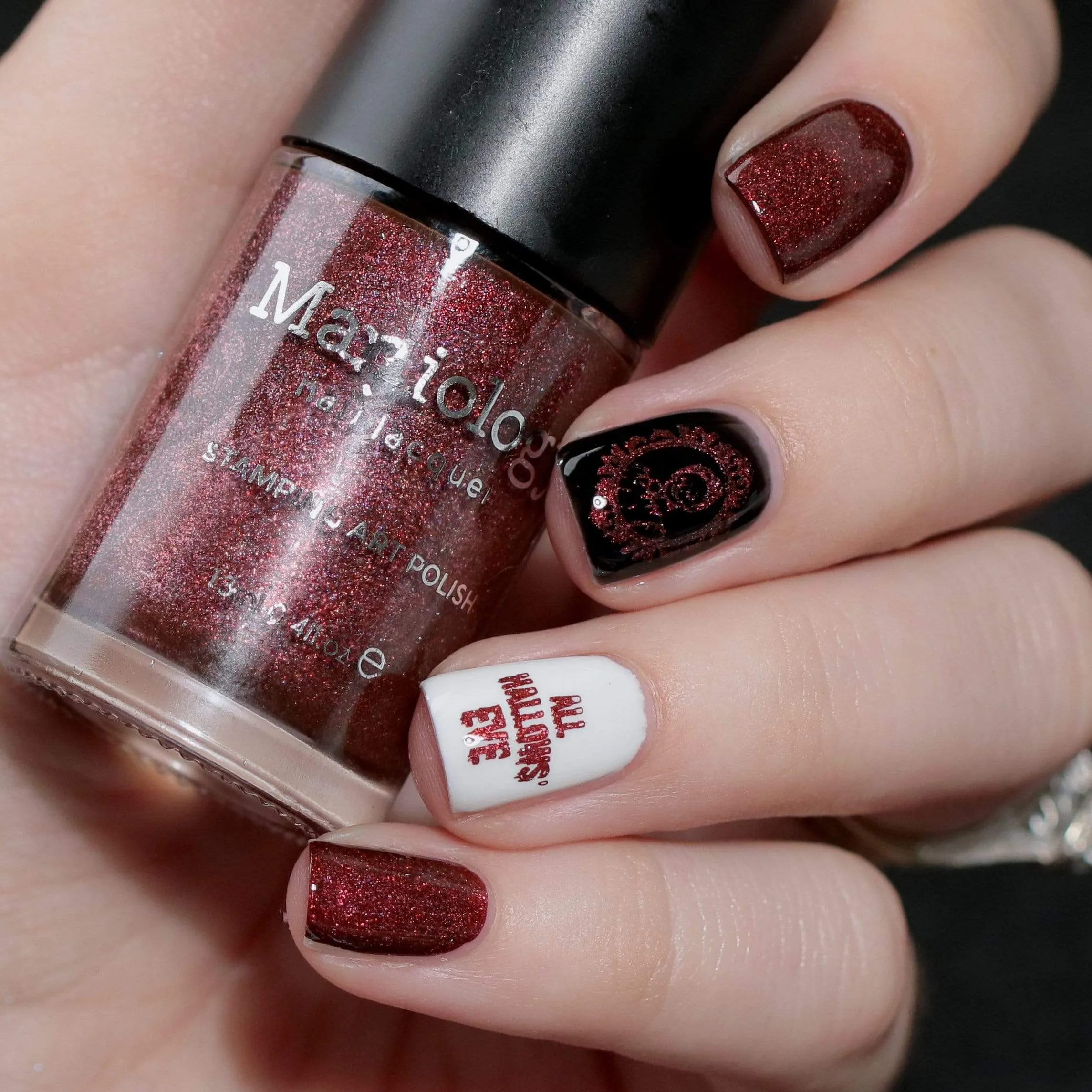 Slasher (B401) - Ruby Red Sand Stamping Polish