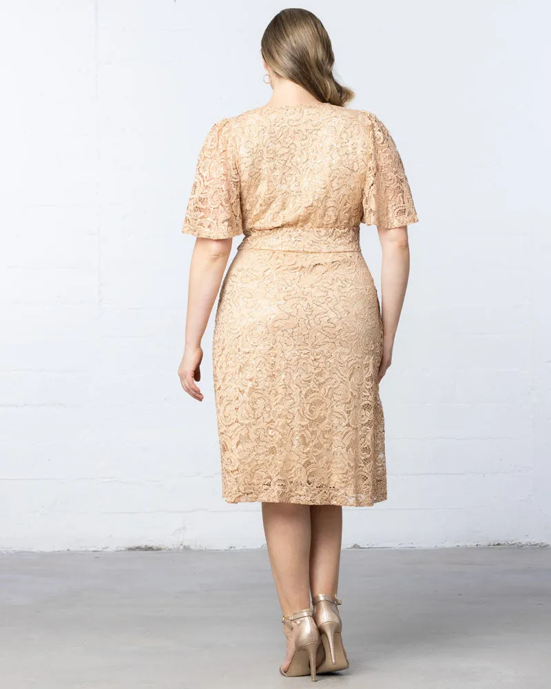 Starry Sequined Lace Cocktail Dress