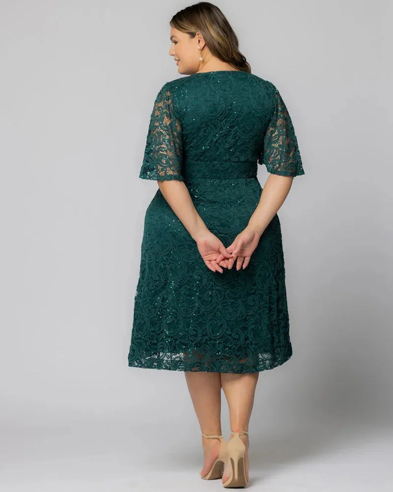 Starry Sequined Lace Cocktail Dress