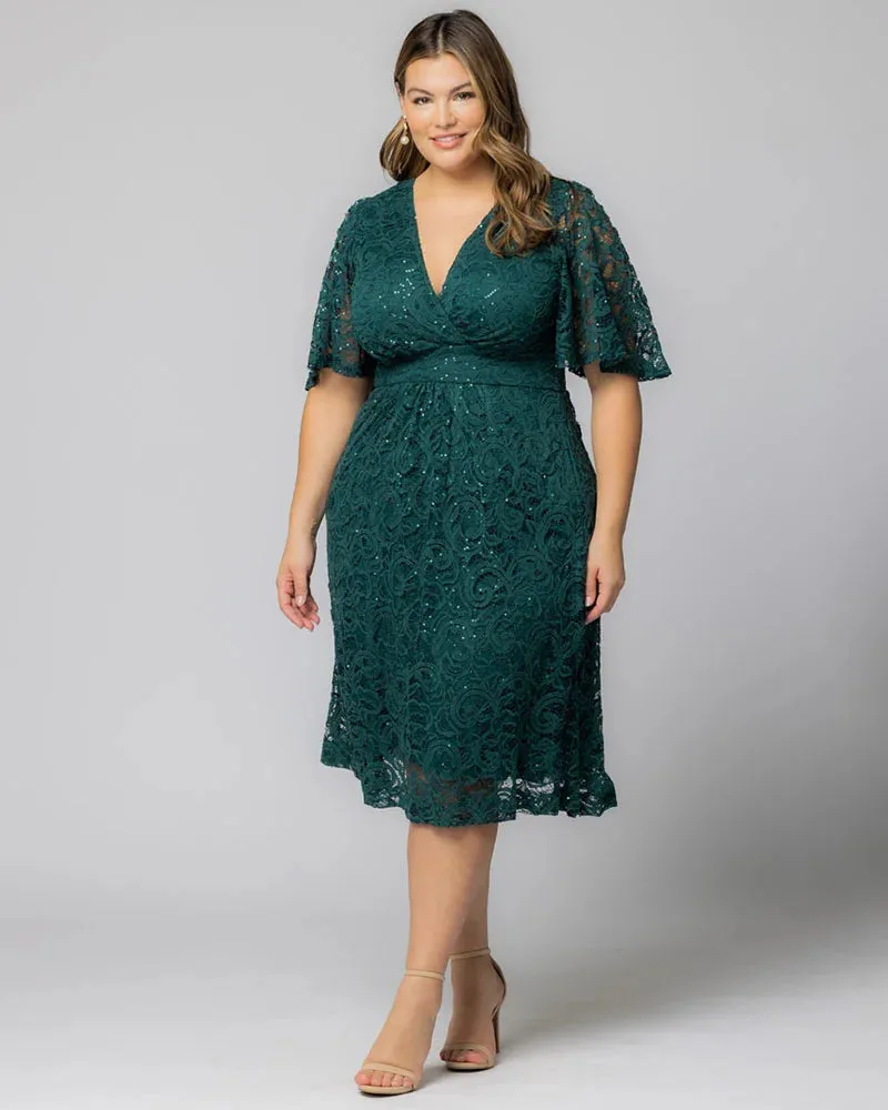 Starry Sequined Lace Cocktail Dress