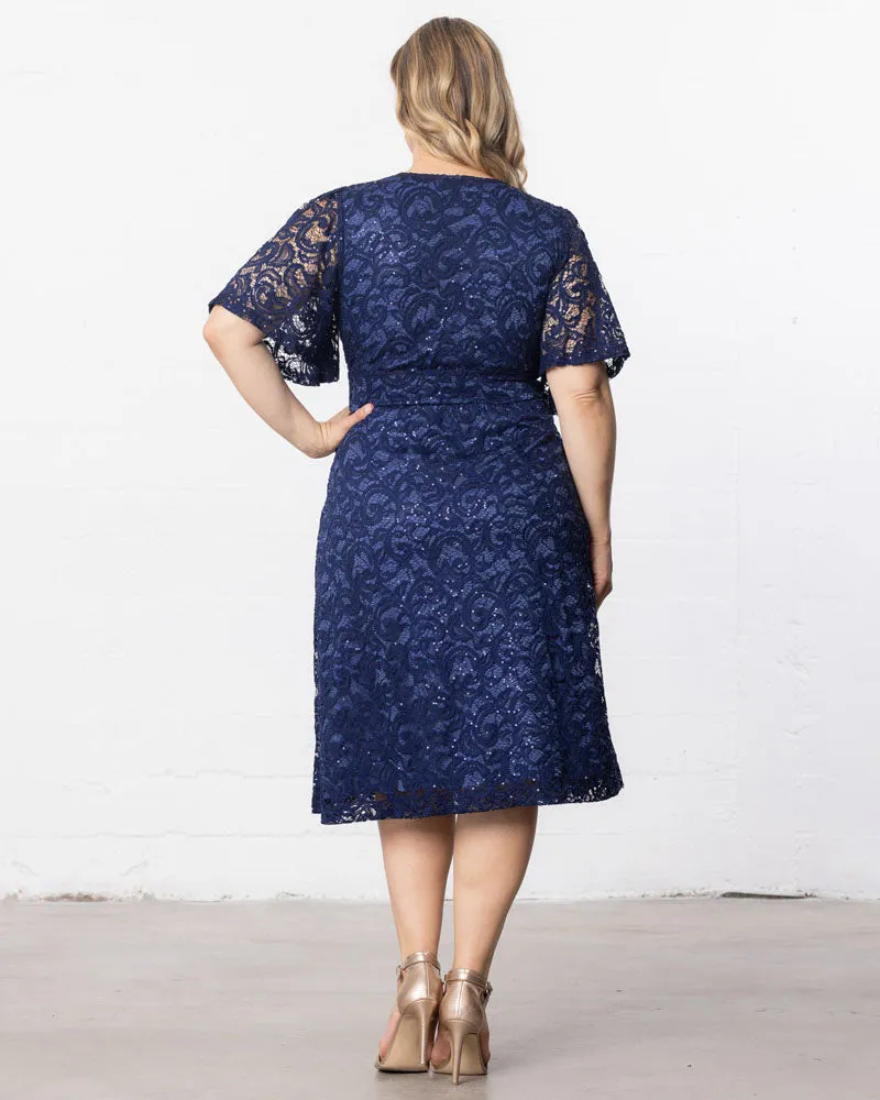 Starry Sequined Lace Cocktail Dress