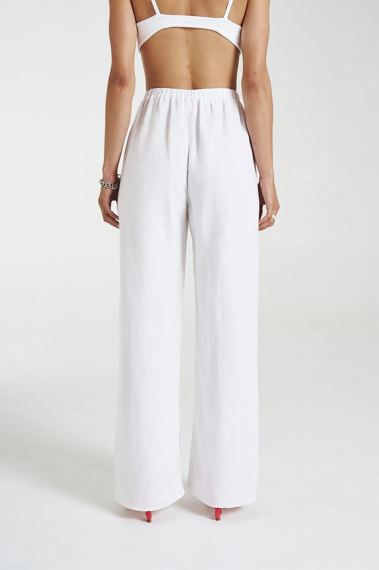 SUMMI SUMMI - ANGELIC LINEN WHITE PANTS